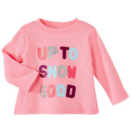 Infant & Toddler Girls Pink Up To Snow Good Micro Fleece Sweatshirt Top