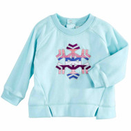 Infant & Toddler Girls Blue Rainbow Snowflake Micro Fleece Sweatshirt Top