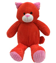 Best Made Orange Ribbed Kitty Cat Plush 14 inch Stuffed Animal Pal