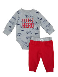 Carters Infant Boys 2pc. Little Hero Fire Truck Long Sleeve Bodysuit & Pants Set