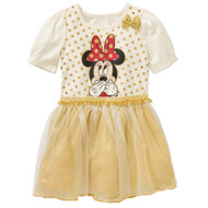 Disney Toddler Girls Gold Polka Dot Minnie Mouse Tulle Dress
