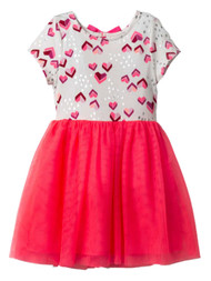 Toddler Girls Pink Heart Dress Valentines Day Tutu Outfit