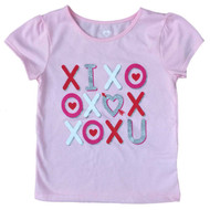 Infant & Toddler Girls Pink I Love You Valentines Day Heart T-Shirt XOXO
