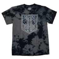 Justice League DC Comics Mens Black Bleach Wash Insignia T-Shirt