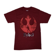 Star Wars Mens Dark Red Luke Skywalker Jedi Rebel T-Shirt