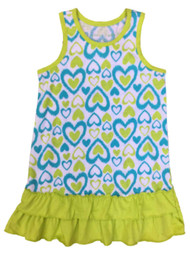 Infant & Toddler Girls Green Polka Dot Heart Sun Dress Knit Tank Sundress