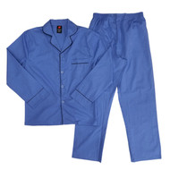 Hanes Mens 2 Piece Solid Blue Woven Sleepwear Pajama Set Sleep Set