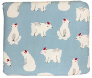 Holiday Santa Polar Bear Soft Flannel Sheet Set 100% Cotton, Queen Bed Sheets