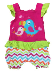 Infant Girls Baby Romper Pink Toucan Stripe Parrot Bodysuit Bird Creeper