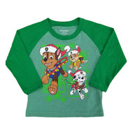 Paw Patrol Infant & Toddler Boys Kelly Green Christmas Holiday Long Sleeve Shirt