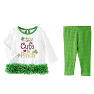 Infant & Toddler Girls St Patricks Outfit Too Cute To Pinch Shirt & Pants