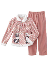 Infant & Toddler Girls Poodle Outfit Pink Fleece Polka Dot Shirt & Pants
