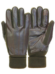 Mens Cuffed Brown Leather Touchscreen Text & Tech Gloves Thinsulate