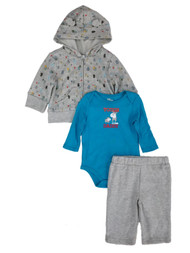 Infant Boys Tough Like Daddy Body Suit 3 Pc Bull Dog Puppy Bodysuit Outfit Set