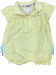 Infant Girls Yellow Ruffle Romper Bodysuit Pink Blue Purple Checker Outfit