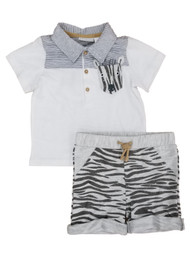 Infant Boys 2-Piece Zebra Outfit T-Shirt & Shorts Set