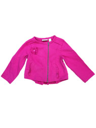 Infant Girls Hot Pink Fuchsia Zip Front Sweatshirt Jacket