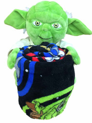 Disney Star Wars Yoda Throw Blanket & Stuffed Action Figure 2 Pc Set