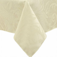 BB&B Autumn Scroll Creamy Ivory Damask Fabric Tablecloth Table Cloth 60x144 Ob