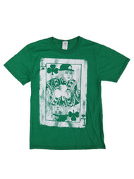 Mens Heather Green Leprechaun Playing Card St. Patrick's Day T-Shirt