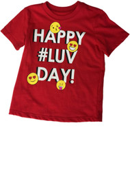 Toddler Girls Happy #Luv Day Heart Kiss Emoji Tee Shirt Heart Smile Face T-Shirt