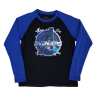 Avengers Marvel Boys Black/Blue Raglan Long Sleeve Shirt