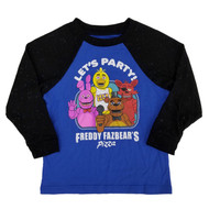 Five Nights At Freddy's Little Boys Let's Party Raglan Long Sleeve Shirt