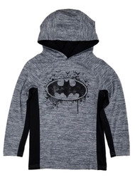 Batman DC Comics Boys Gray/Black Bat Symbol Poly Hoodie Shirt
