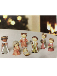 Children's 7 Piece Nativity Set Resin Mary Joseph Baby Jesus Christmas Decor