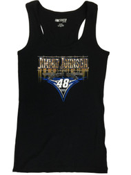 Womens Black Jimmie Johnson Genuine Speed Nascar Tank Top Tee Shirt T-Shirt