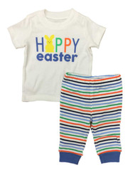 Carters Infant Boys Happy Easter Baby Outfit Bunny Rabbit Shirt & Pants Set