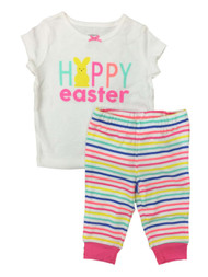 Carters Infant Girls Happy Easter Outfit Bunny Rabbit Shirt & Leggings Set