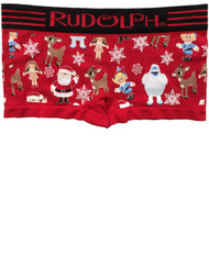 Womens Red Rudolph & Friends Boy Shorts Boyfriend Briefs Underwear Panties