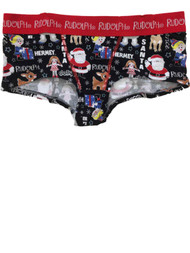 Womens Rudolph & Friends Hipster Boyfriend Briefs Underwear Santa Clause Panties