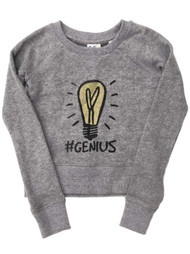 Girls Gray Genius Sweatshirt Mononpoly Electric Company Lightbulb Sweat Shirt
