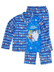 Frosty The Snowman Mens 2-Piece Blue Flannel Sleepwear Pajama Set