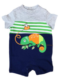 Infant Boys Lizard Bodysuit Baby Outfit Blue Iguana Romper 0-3m