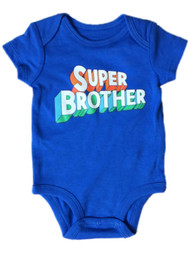 Carters Infant Boys Super Brother Baby Outfit Blue Superhero Bodysuit Romper