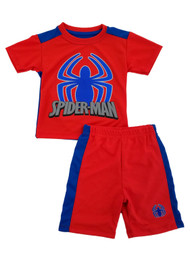 Marvel Spider-Man Toddler Boys Blue/Red Athletic Mesh T-Shirt & Shorts Set