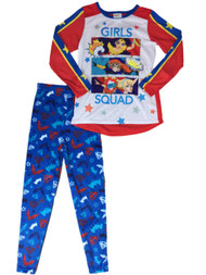 Girls DC Super Hero Girl Squad Pajamas Wondergirl Supergirl Batgirl Sleep Set