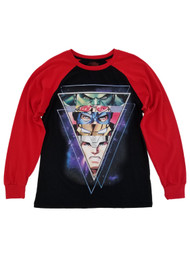 Marvel Avengers Assemble Boys Black/Red Raglan Graphic Tee Long Sleeve Shirt