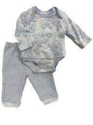 Infant Boys Blue Lamb Baby Outfit Layered Sheep 2 pc Bodysuit & Pants Set