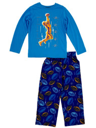 Boys 2-Piece Blue Great Catch Football Sleepwear Pajama Set