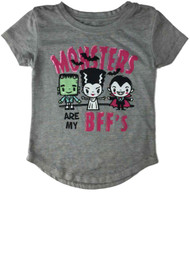 Infant & Toddler Girls Monsters BFF Vampire Dracula Frankenstein Tee Shirt