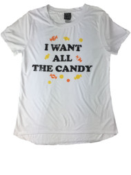 Womens Womens I Want All The Candy Tee Shirt Halloween Candy Screen T-Shirt