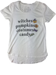 Girls  Witches Pumpkins Costumes Candy Glitter Halloween T-Shirt