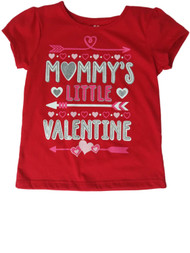 Toddler Girls Red & Silver Mommys Little Valentine Heart Tee Arrow Shirt