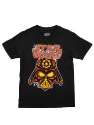 Star Wars Boys Black Darth Vader Jack-O-Lantern Halloween T-Shirt