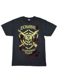Mens Gray Zombie Response Team Graphic Halloween T-Shirt