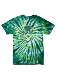 Mens Green Tie Dye Leprechaun Four Leaf Clover St. Patrick's Day T-Shirt